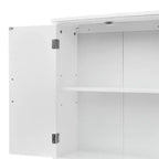 Teamson Home Newport Mobiletto a Parete con 2 Ante, Ripiano Regolabile e Maniglie in Nichel Spazzolato, Bianco