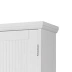 Teamson Home Newport Mobiletto a Parete con 2 Ante, Ripiano Regolabile e Maniglie in Nichel Spazzolato, Bianco