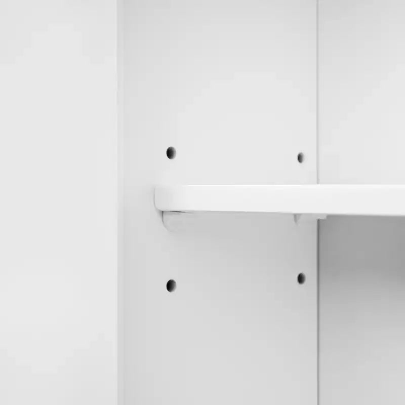 Teamson Home Newport Mobiletto a Parete con 2 Ante, Ripiano Regolabile e Maniglie in Nichel Spazzolato, Bianco