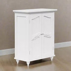 Mobile contenitore a pavimento Teamson Home Versailles bianco, organizer autoportante a 2 ante con ripiani regolabili