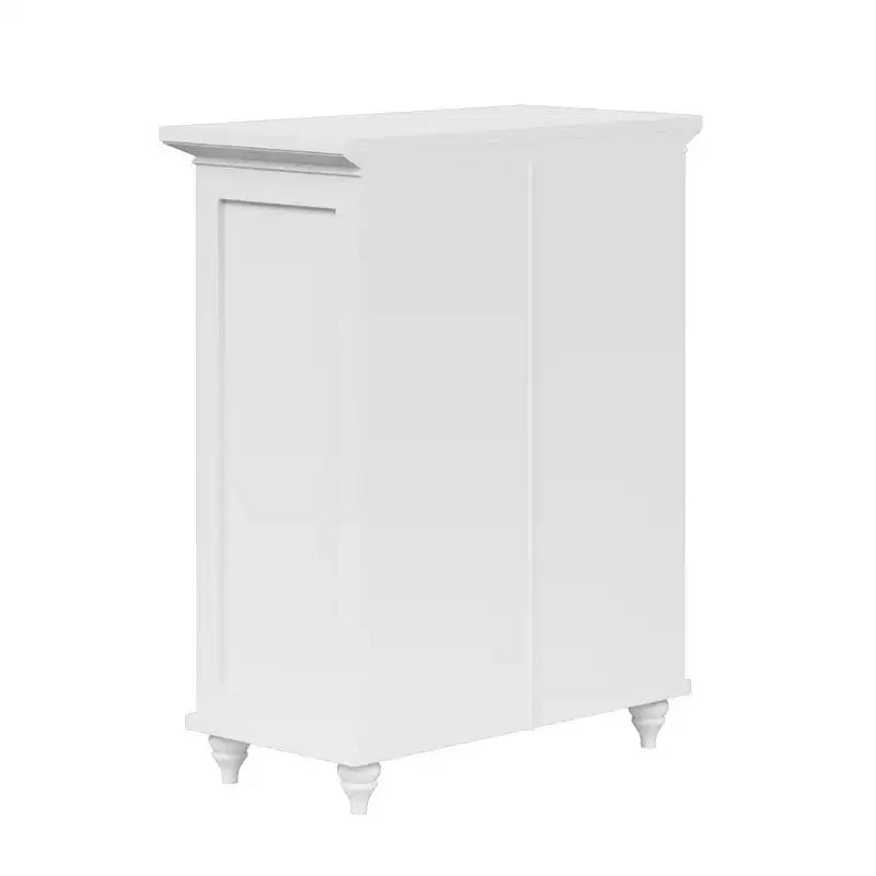 Mobile contenitore a pavimento Teamson Home Versailles bianco, organizer autoportante a 2 ante con ripiani regolabili