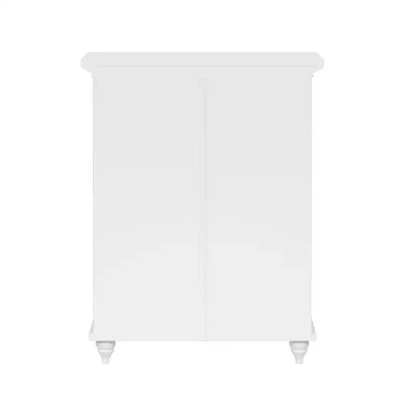Mobile contenitore a pavimento Teamson Home Versailles bianco, organizer autoportante a 2 ante con ripiani regolabili