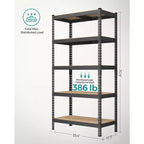 Scaffalature a 5 ripiani, set da 2 per garage, unità di scaffalatura regolabili, 45 x 90 x 180 cm, portata 875 kg ciascuna, per capannoni, magazzini, scantinati