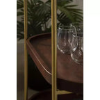 Carrello da bar ovale in legno Kate and Laurel Maxfield, 26x13x36, Marrone Noce e Oro