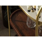Carrello da bar ovale in legno Kate and Laurel Maxfield, 26x13x36, Marrone Noce e Oro