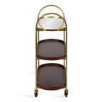 Carrello da bar ovale in legno Kate and Laurel Maxfield, 26x13x36, Marrone Noce e Oro