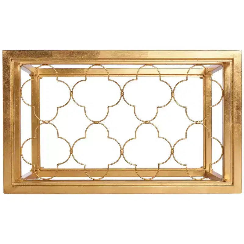 Tavolino Hanzel Gold Leaf in vetro - AMH8312 - Safavieh Couture