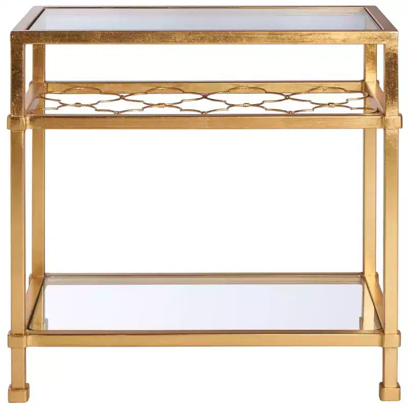 Tavolino Hanzel Gold Leaf in vetro - AMH8312 - Safavieh Couture