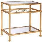 Tavolino Hanzel Gold Leaf in vetro - AMH8312 - Safavieh Couture