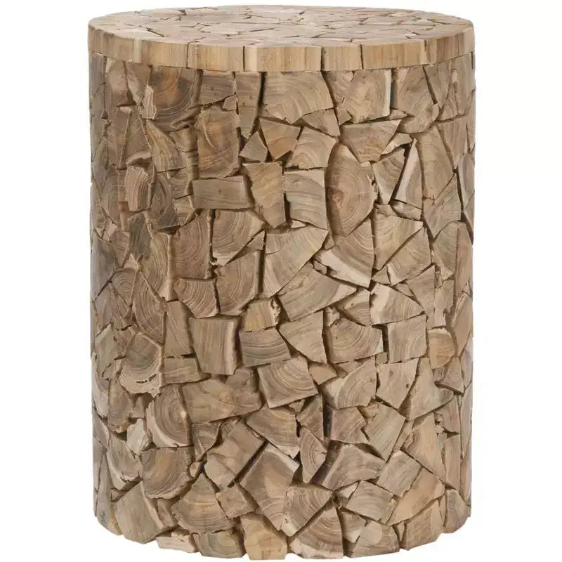 Canyon Round Stool - FOX1000 - Medium Oak - Safavieh Couture