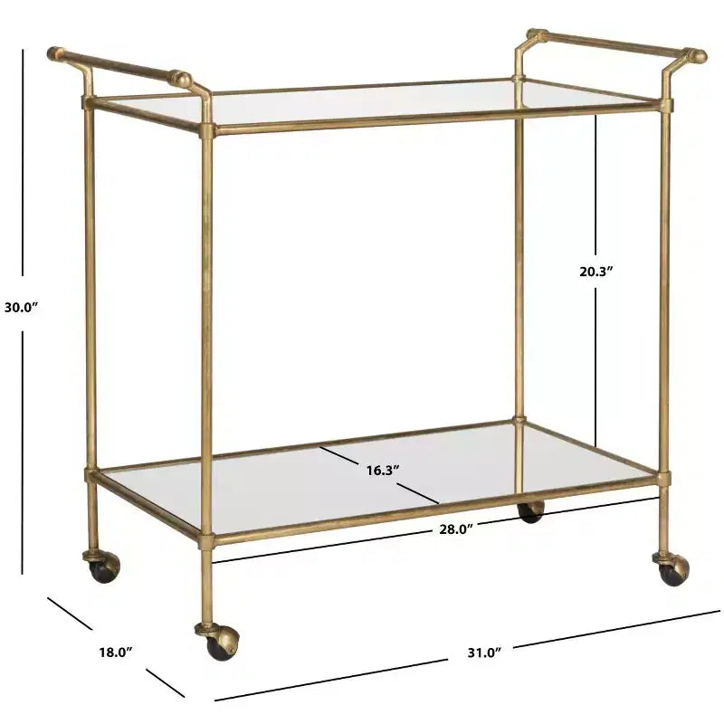 Carrello portavivande Felicity - FOX2558A - Oro/Specchio - Safavieh