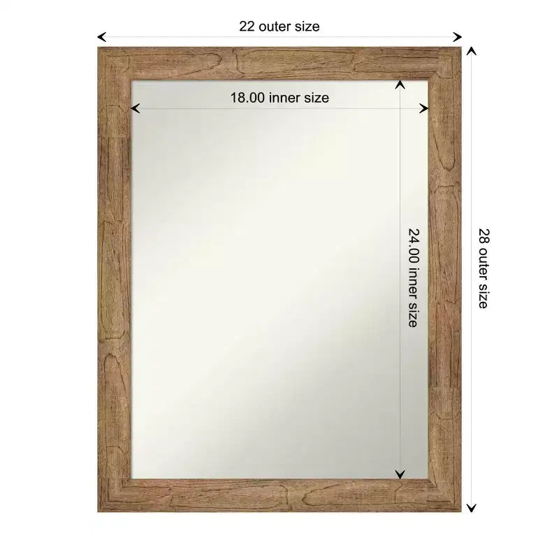 Specchio da parete Amanti Art Gufo Marrone Stretto Non Smussato con cornice in legno