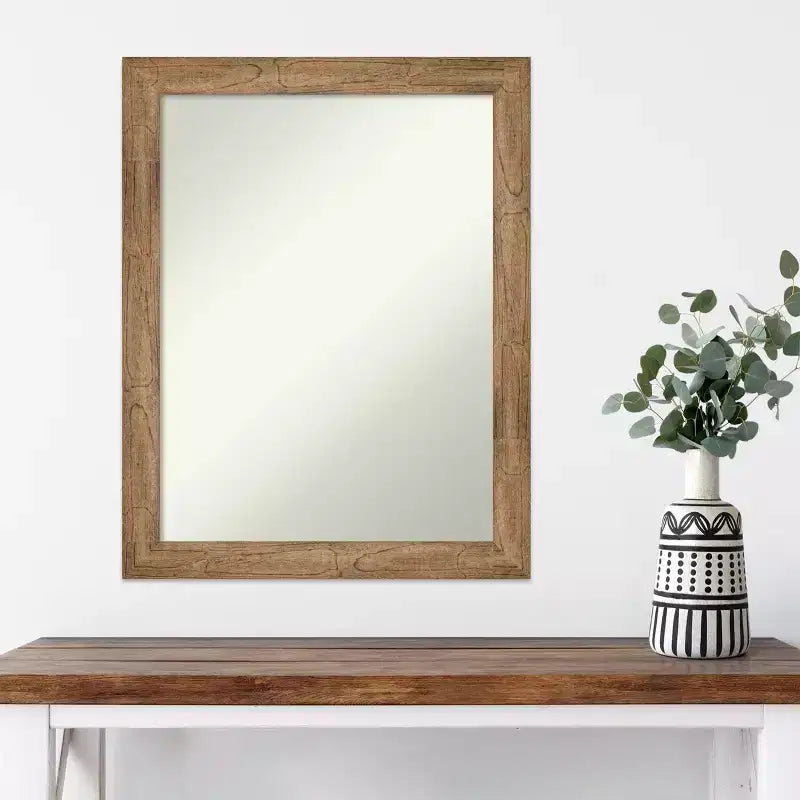 Specchio da parete Amanti Art Gufo Marrone Stretto Non Smussato con cornice in legno