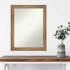 Specchio da parete Amanti Art Gufo Marrone Stretto Non Smussato con cornice in legno