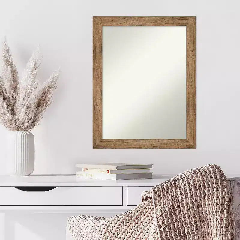 Specchio da parete Amanti Art Gufo Marrone Stretto Non Smussato con cornice in legno