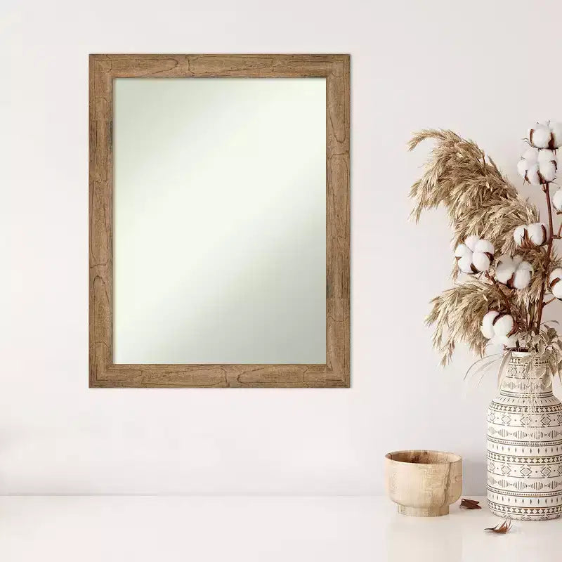 Specchio da parete Amanti Art Gufo Marrone Stretto Non Smussato con cornice in legno