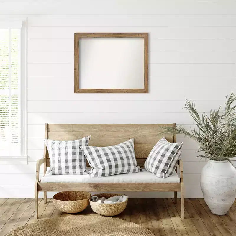 Specchio da parete Amanti Art Gufo Marrone Stretto Non Smussato con cornice in legno