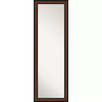 Amanti Art Yale Walnut Non-Beveled On the Door Mirror Full Length Mirror, Wall Mirror 51.5 in x 17.5 in.