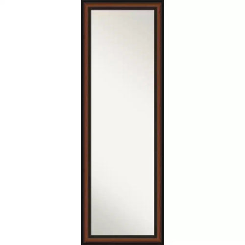 Amanti Art Yale Walnut Non-Beveled On the Door Mirror Full Length Mirror, Wall Mirror 51.5 in x 17.5 in.