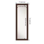 Specchio Amanti Art Yale Walnut Non-Beveled da Appendere alla Porta o a Parete, Lunghezza Intera, 51,5 x 17,5 pollici.