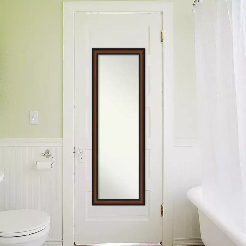 Specchio Amanti Art Yale Walnut Non-Beveled da Appendere alla Porta o a Parete, Lunghezza Intera, 51,5 x 17,5 pollici.