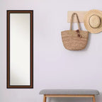 Specchio Amanti Art Yale Walnut Non-Beveled da Appendere alla Porta o a Parete, Lunghezza Intera, 51,5 x 17,5 pollici.