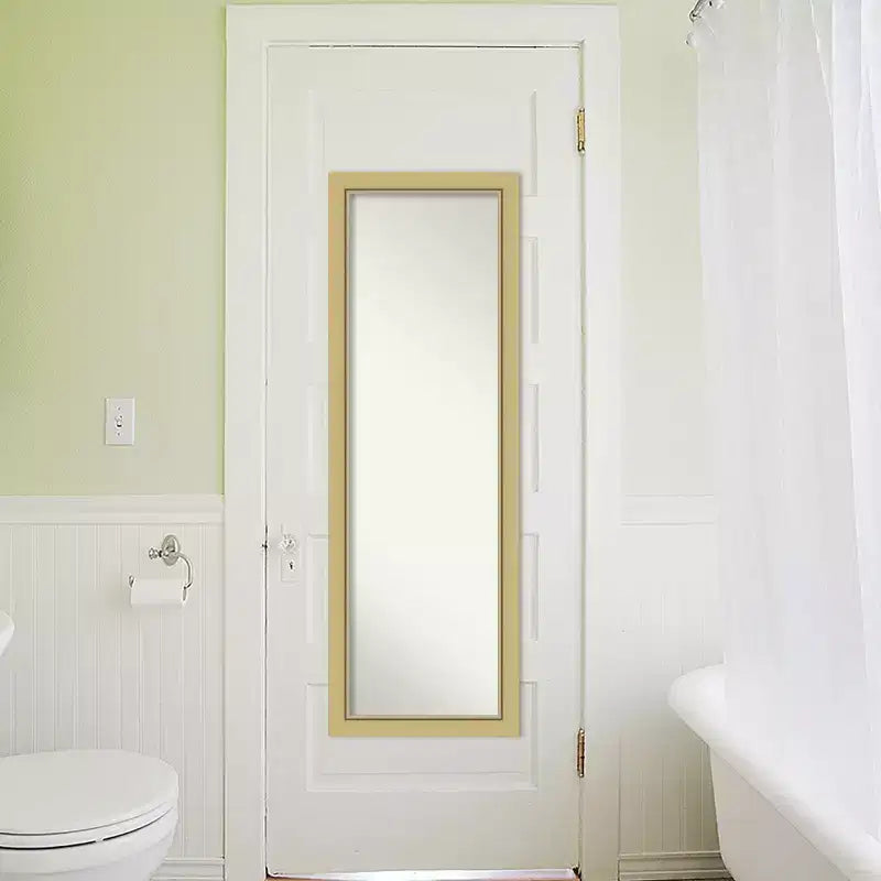 Amanti Art Landon Gold Stretta Non Smussata Specchio da Porta Specchio a Figura Intera, Specchio da Parete 51,5 in x 17,5 in.