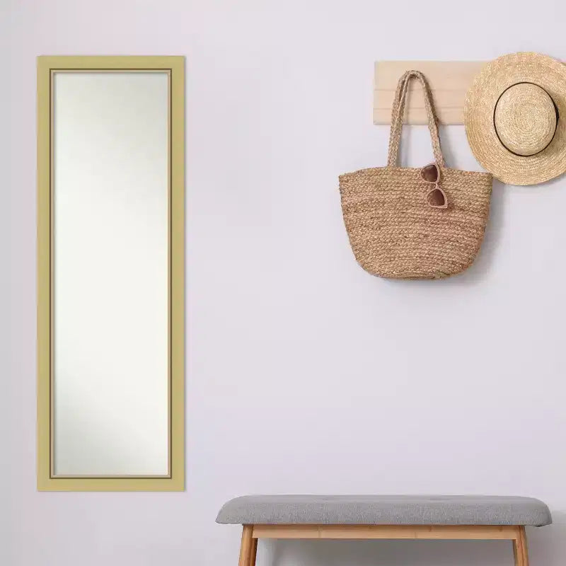 Amanti Art Landon Gold Stretta Non Smussata Specchio da Porta Specchio a Figura Intera, Specchio da Parete 51,5 in x 17,5 in.
