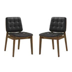 Simple Relax Set of 2 Side Chairs in Natural Walnut and Black
