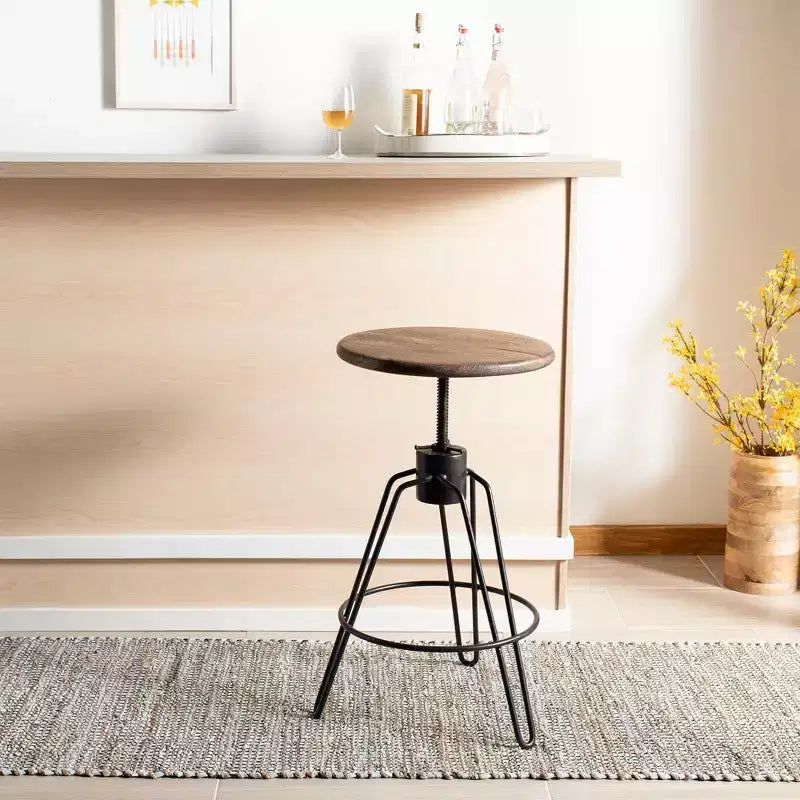 Sgabello da bancone Kai girevole regolabile - BST3700 - Miele Naturale/Nero - Safavieh