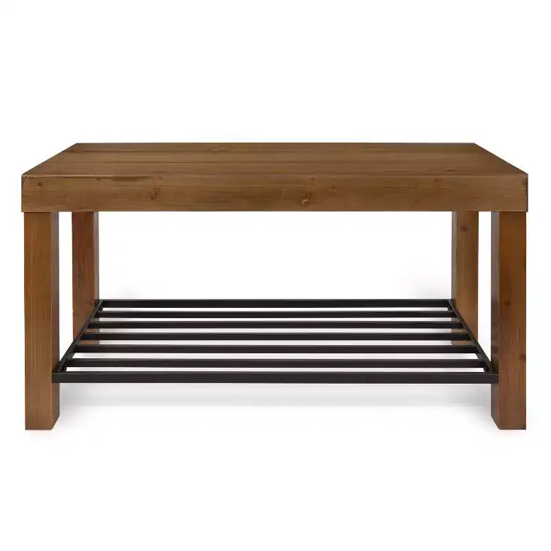 Panca rettangolare in legno Kate and Laurel Jeran, 36x14x20, marrone