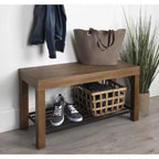 Panca rettangolare in legno Kate and Laurel Jeran, 36x14x20, marrone