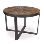 Kate and Laurel Gerhardt Round Metal Coffee Table, 24x24x15.5, Rustic Brown and Black