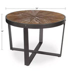 Tavolino rotondo in metallo Kate and Laurel Gerhardt, 24x24x15,5, marrone rustico e nero