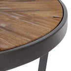 Tavolino rotondo in metallo Kate and Laurel Gerhardt, 24x24x15,5, marrone rustico e nero