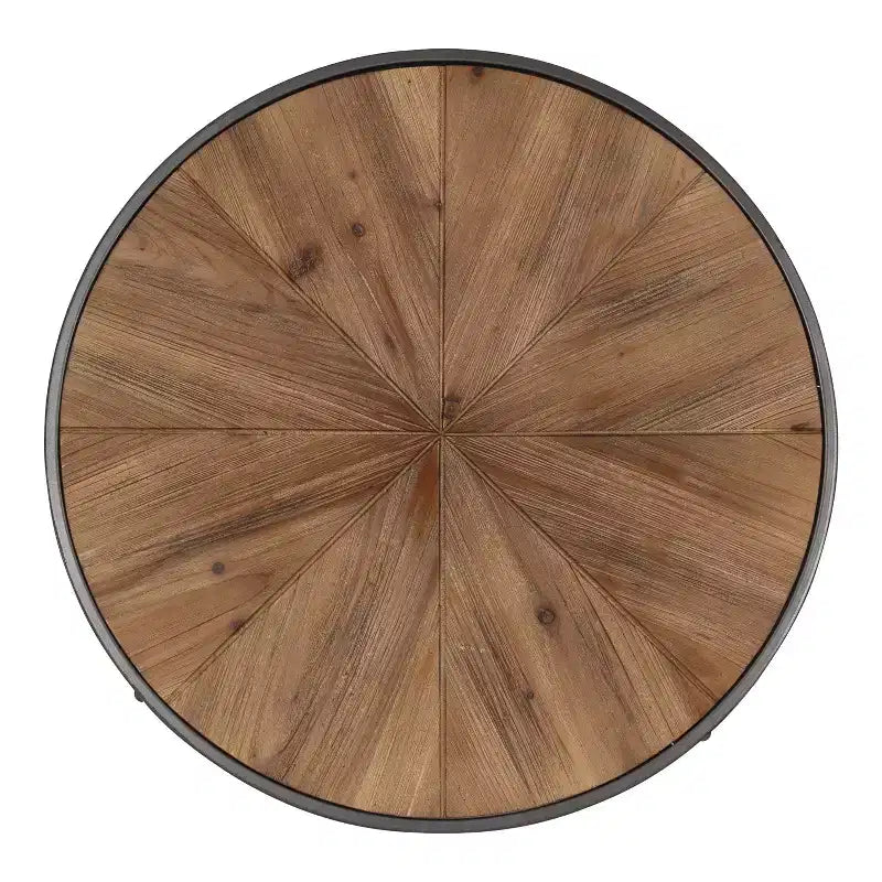 Tavolino rotondo in metallo Kate and Laurel Gerhardt, 24x24x15,5, marrone rustico e nero