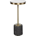 Uttermost Modern Glam Brushed Brass Round Accent Table 11 3/4 Wide Gold Mirror Tabletop for Living Room Bedroom Bedside Entryway