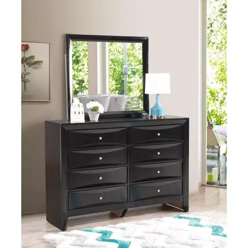 Passion Furniture Marilla Specchio da Comò Moderno Rettangolare con Cornice 35 x 39 pollici