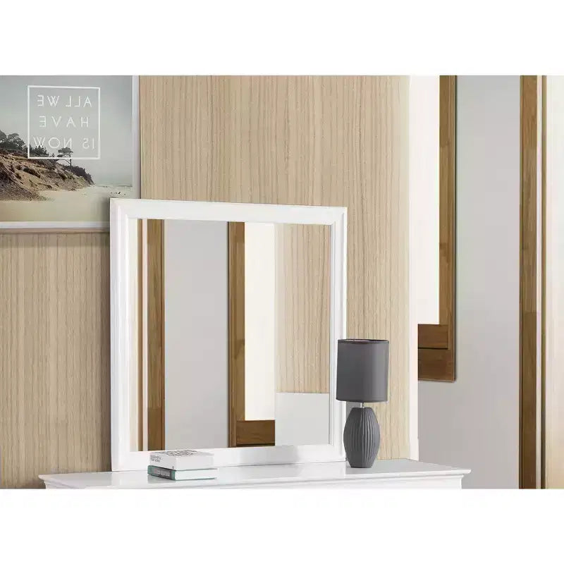 Passion Furniture Specchio da comò quadrato classico con cornice da 38 x 38 pollici