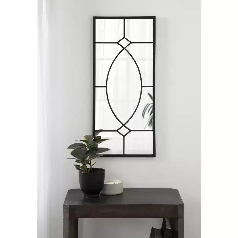 Specchio decorativo rettangolare in metallo Kate and Laurel Bakersfield, 13x3, Nero