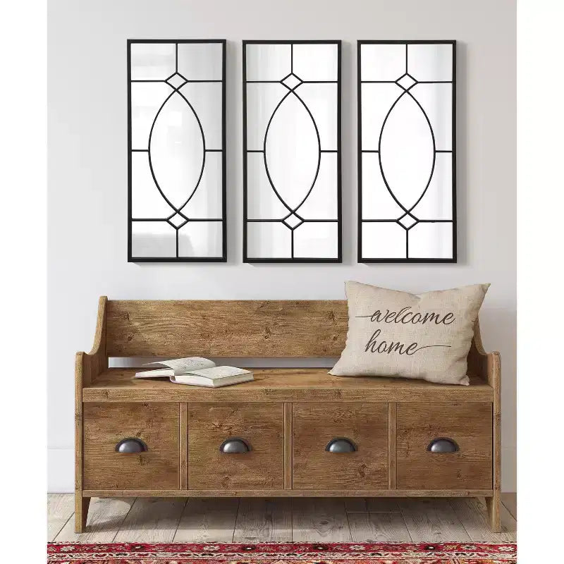 Specchio decorativo rettangolare in metallo Kate and Laurel Bakersfield, 13x3, Nero