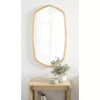 Specchio da parete esagonale con cornice Kate and Laurel McLean, 20x36, naturale