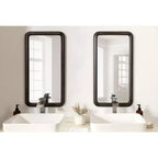 Specchio da parete Kate and Laurel Pao con cornice in legno, 17x32, Grigio