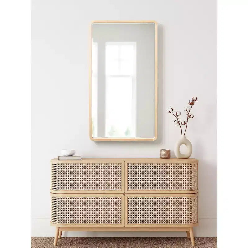 Specchio da parete rettangolare a raggio Kate and Laurel McLean Wood