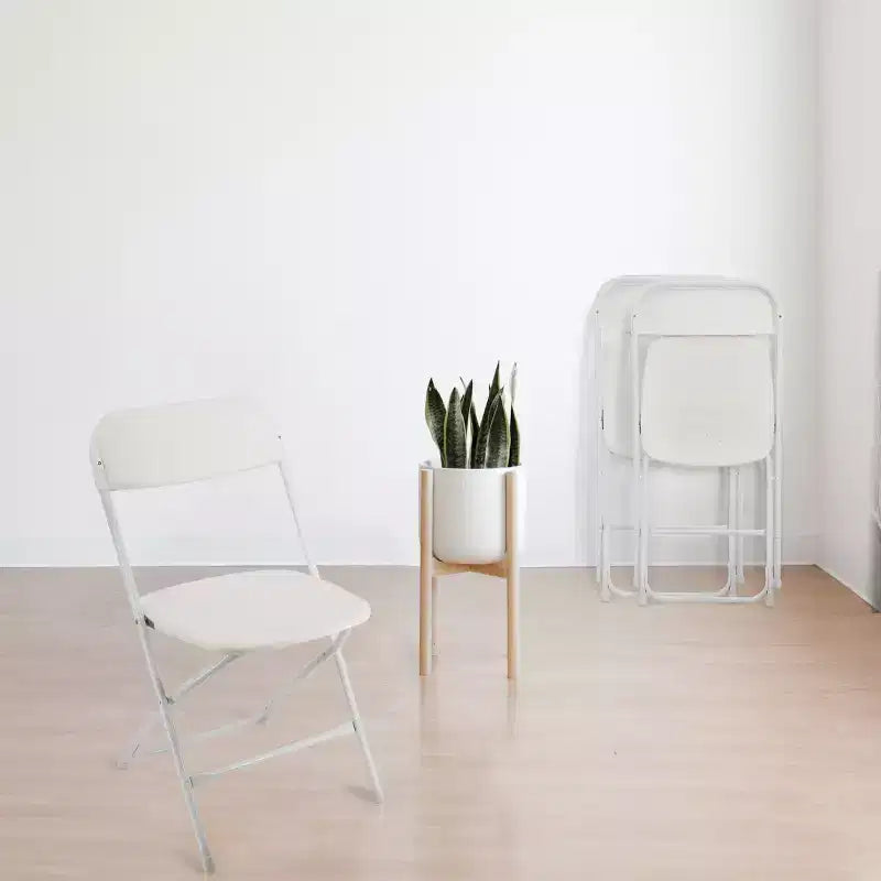 Sedia pieghevole in plastica Elama, 4 pezzi, bianca