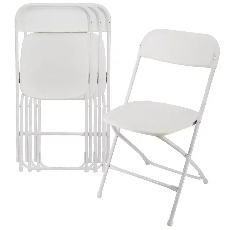 Sedia pieghevole in plastica Elama, 4 pezzi, bianca