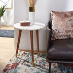 Tavolino Valerie con ripiano in marmo - ACC7202 - Bianco/Ottone - Safavieh