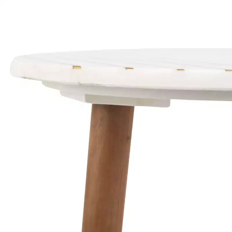 Tavolino Valerie con ripiano in marmo - ACC7202 - Bianco/Ottone - Safavieh