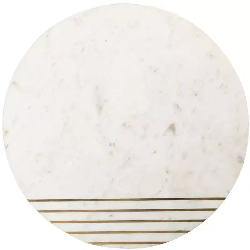 Tavolino Valerie con ripiano in marmo - ACC7202 - Bianco/Ottone - Safavieh