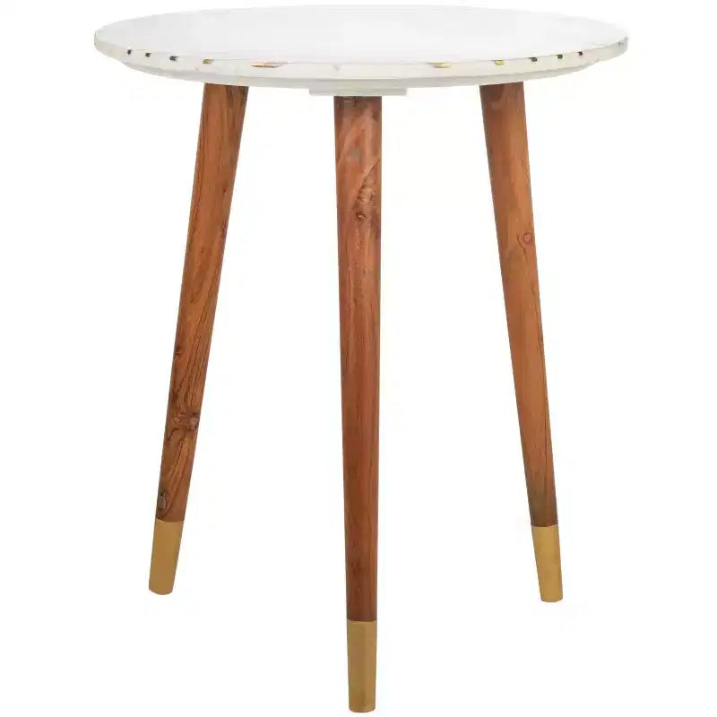 Tavolino Valerie con ripiano in marmo - ACC7202 - Bianco/Ottone - Safavieh